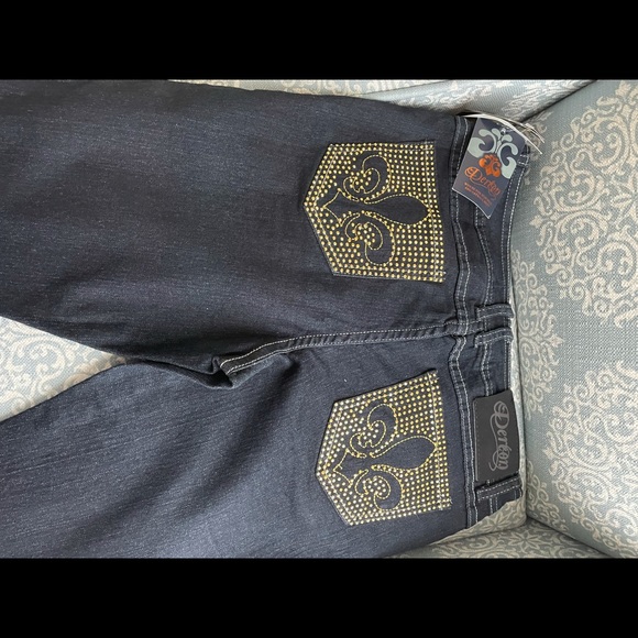 Dereon Beyonce cropped jean shorts size 7/8 NWT - Picture 3 of 5